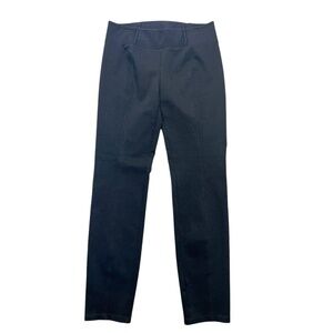 Eileen‎ Fisher Pants Women L Black Stretch Pintuck Ponte Pull Ons Slim Straight